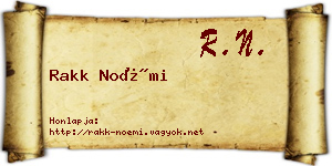 Rakk Noémi névjegykártya